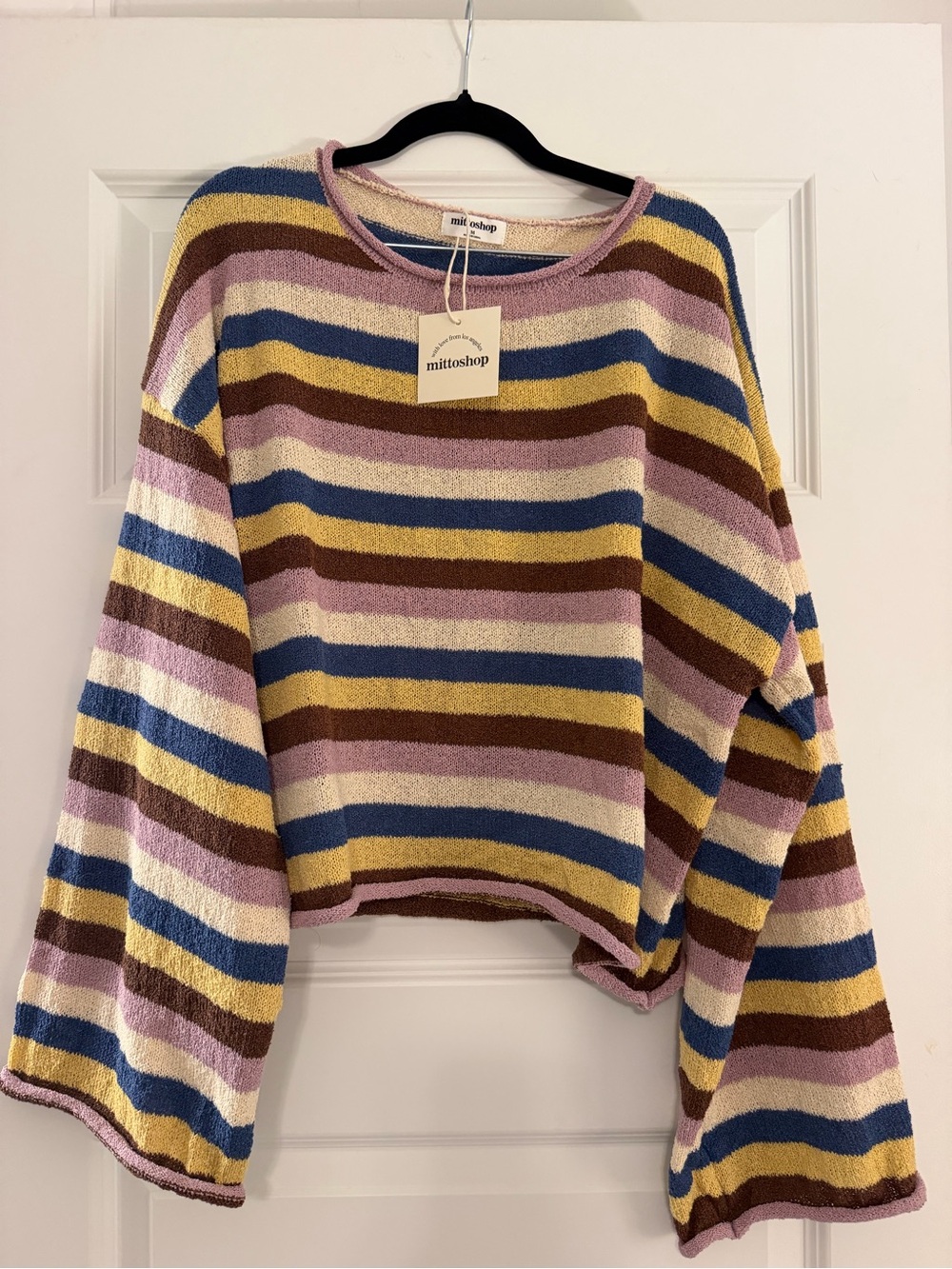 mittoshop Multicolor Striped Boatneck Knit Sweater